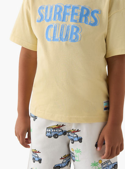 Set of 3 Juniors Crew Neck Short Sleeves T-shirt and Shorts Set with Vehicle Print-boys-clothing-setsandcoords-image-5
