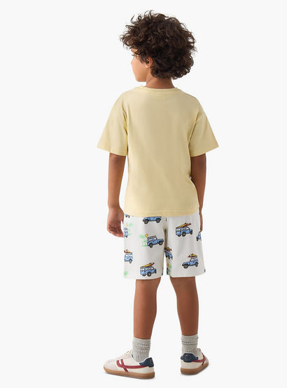 Set of 3 Juniors Crew Neck Short Sleeves T-shirt and Shorts Set with Vehicle Print-boys-clothing-setsandcoords-image-6