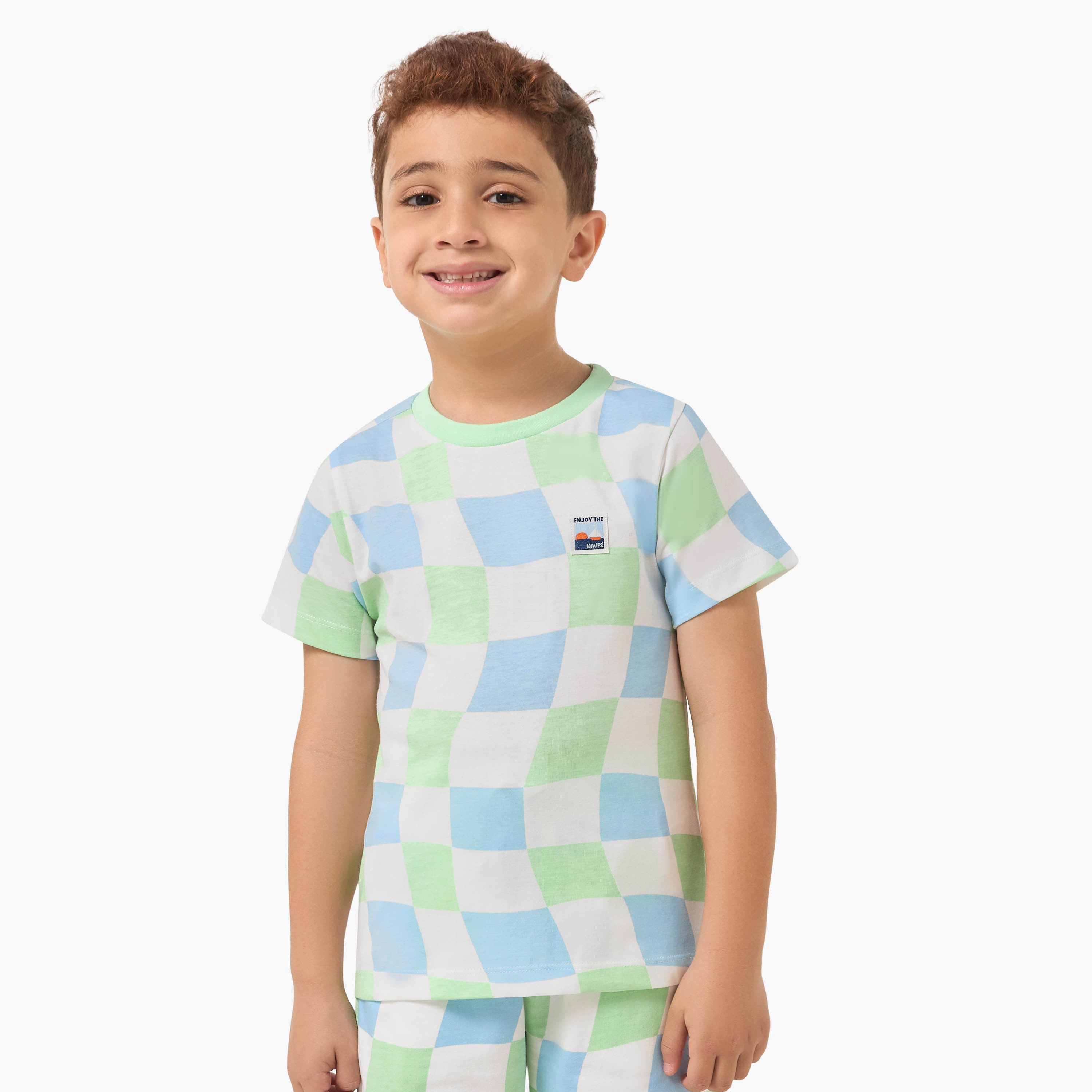 Set of 3 Juniors Crew Neck Short Sleeve T-shirt and Shorts Set with Assorted Print