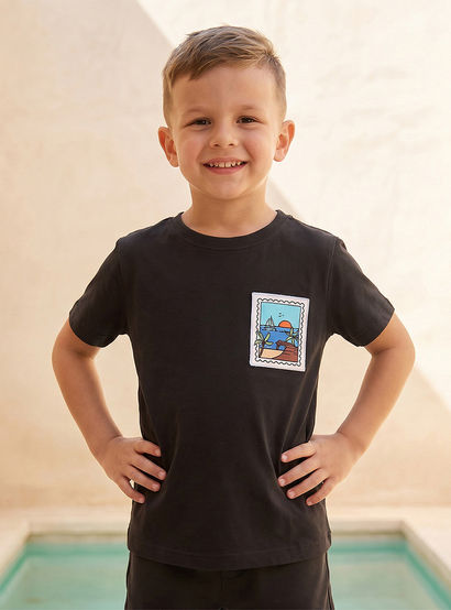 Set of 3 Juniors Crew Neck Short Sleeves T-shirt and Shorts Set with Print-boys-clothing-setsandcoords-image-4