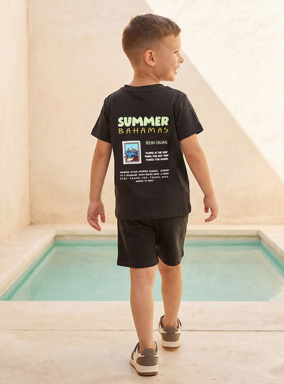 Set of 3 Juniors Crew Neck Short Sleeves T-shirt and Shorts Set with Print-boys-clothing-setsandcoords-image-6
