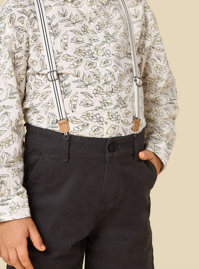 Juniors Collared Long Sleeves Shirt and Shorts Set with Suspender Detail-boys-clothing-setsandcoords-image-6
