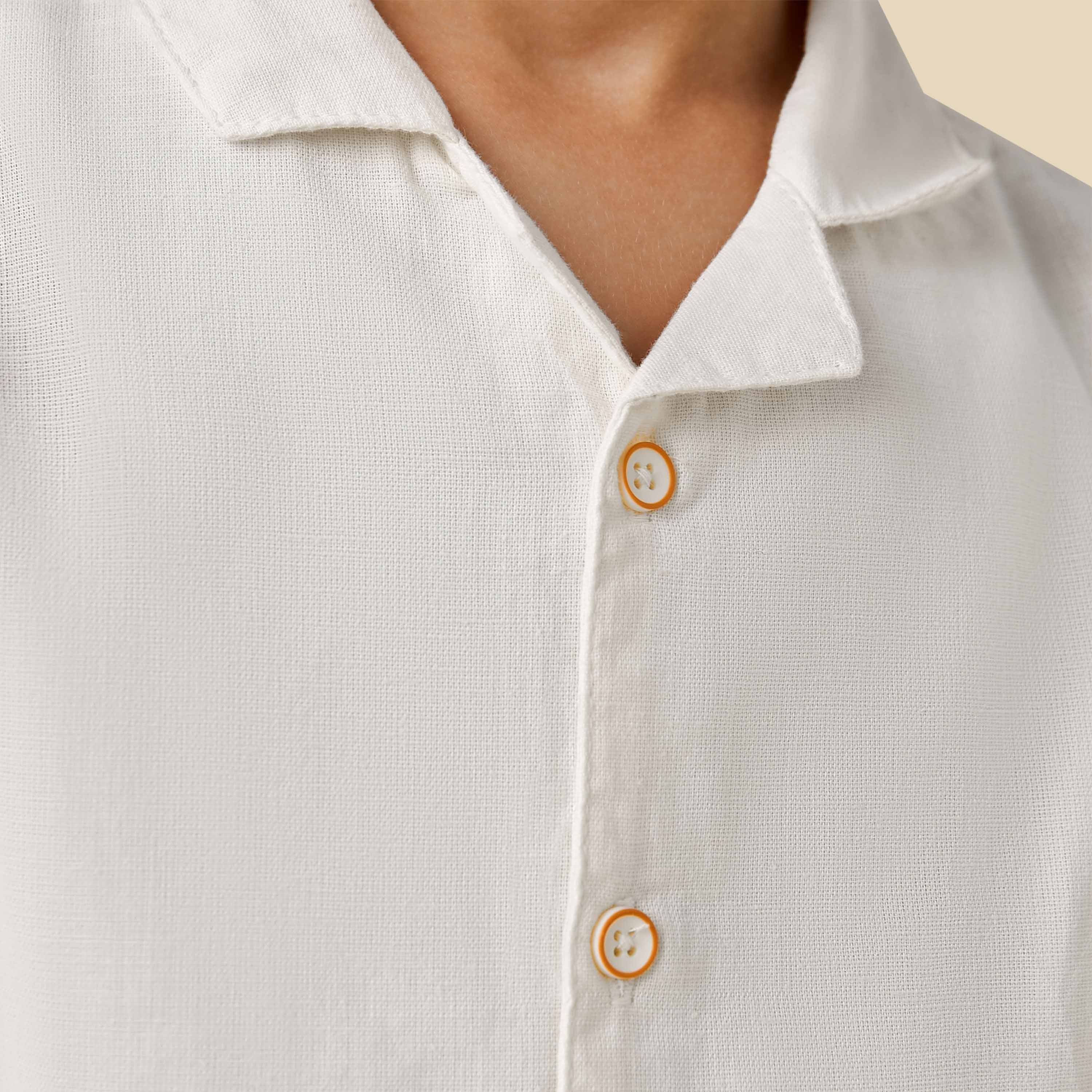 Juniors Collared Short Sleeve Shirt and Shorts Set with Embroidery