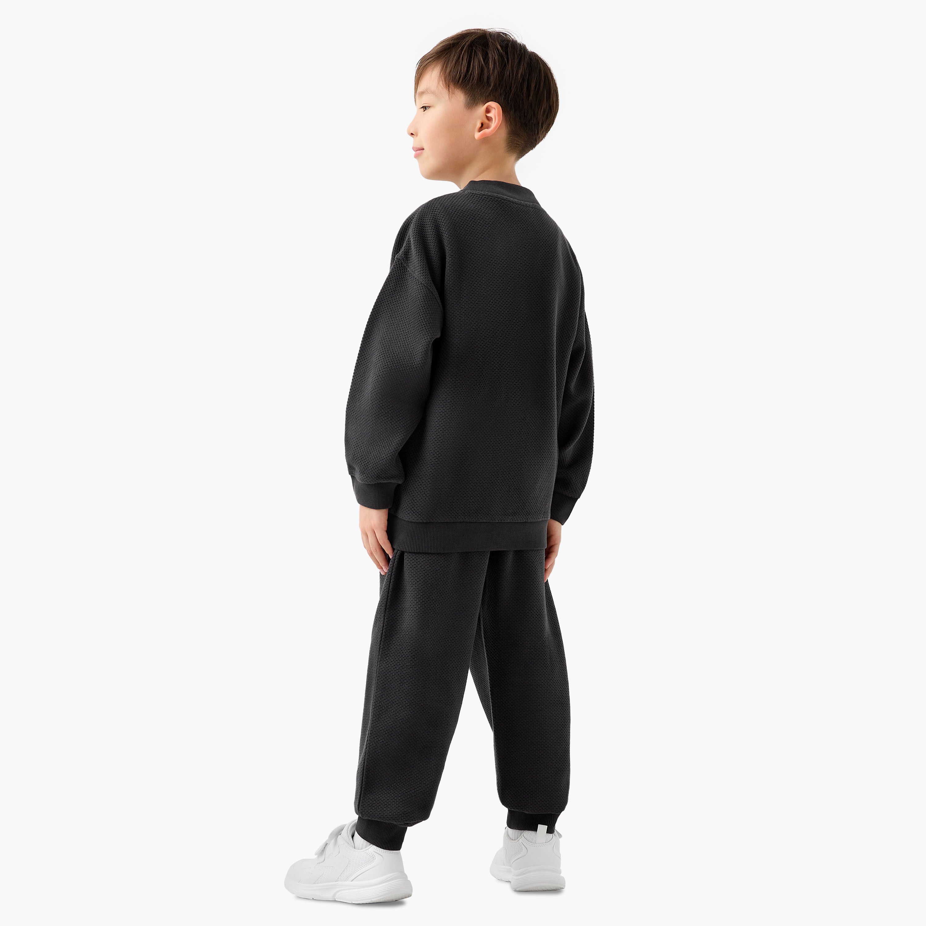 Juniors Mandari Collar Long Sleeves Jacket and Joggers Set with Zip Closure