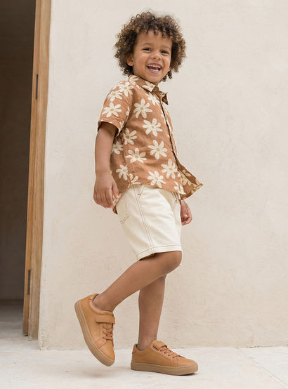 Eligo Collared Short Sleeves Shirt and Shorts Set with Floral Print-boys-clothing-setsandcoords-image-1