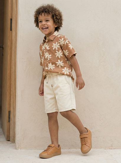 Eligo Collared Short Sleeves Shirt and Shorts Set with Floral Print-boys-clothing-setsandcoords-image-7