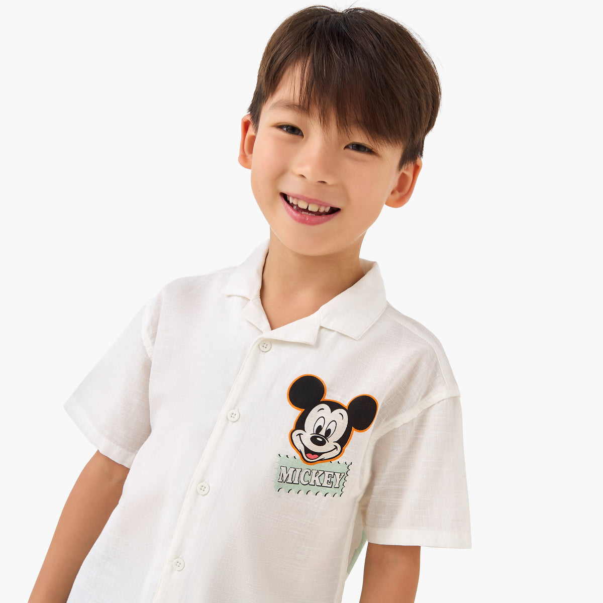 Disney Short Sleeve Shirt with Mickey Mouse Print