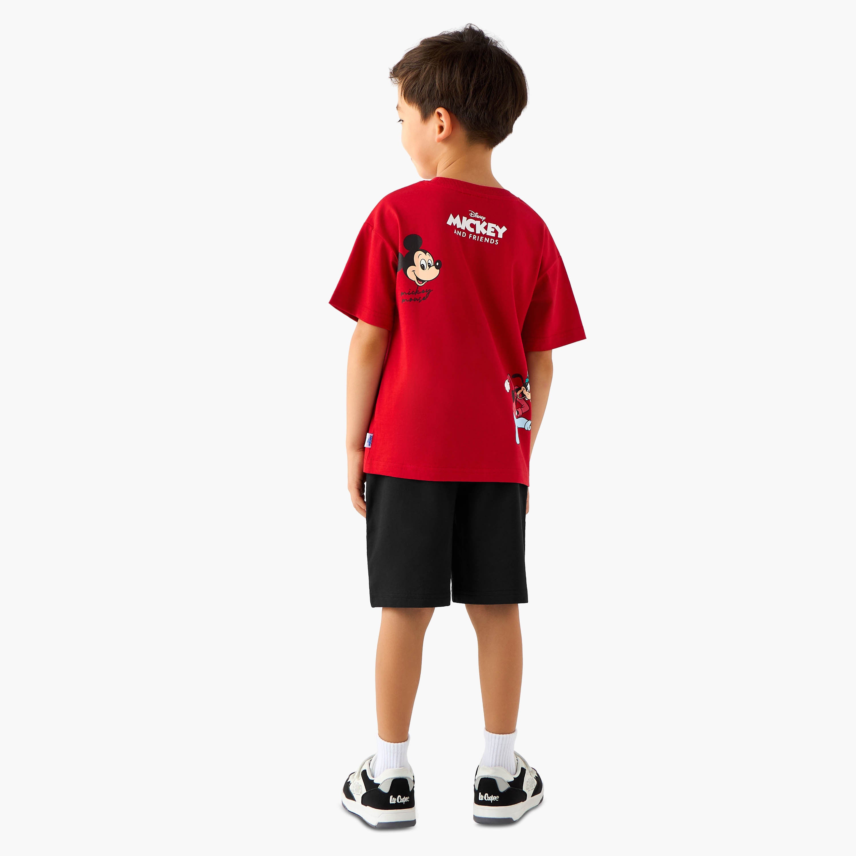 Disney Crew Neck Short Sleeve T-shirt and Shorts Set with Drawstring Closure