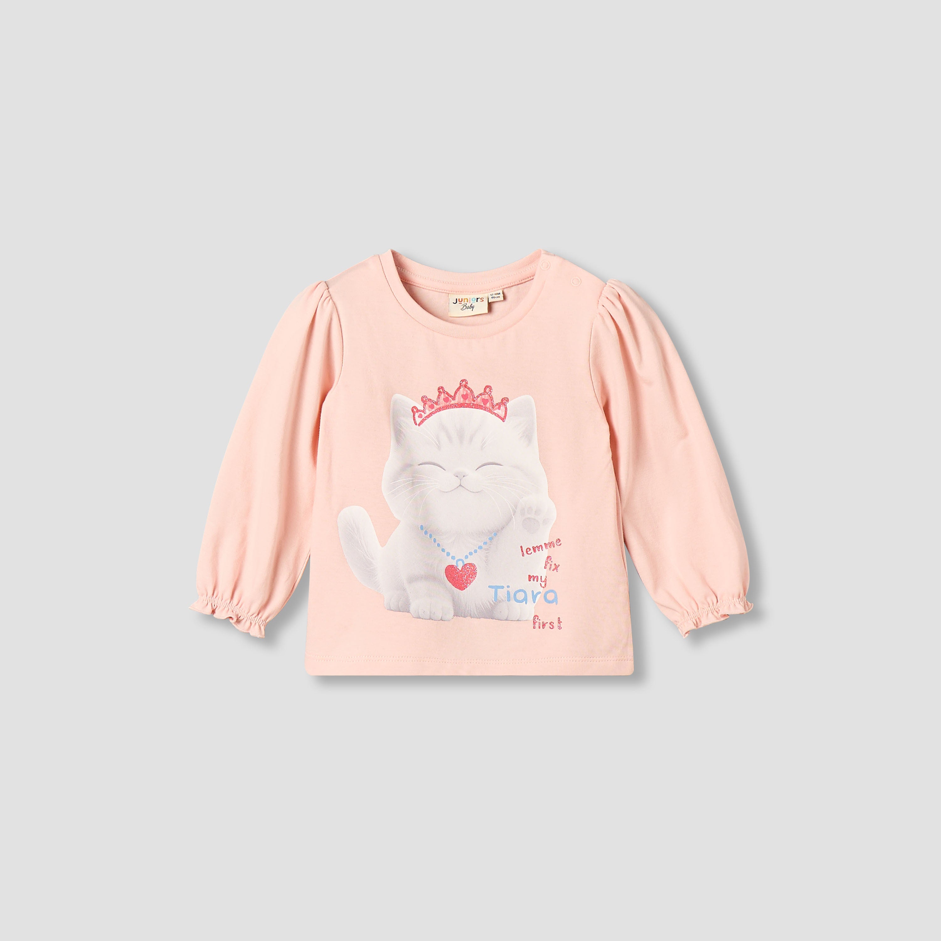Juniors Crew Neck Long Sleeves T-shirt with Graphic Print