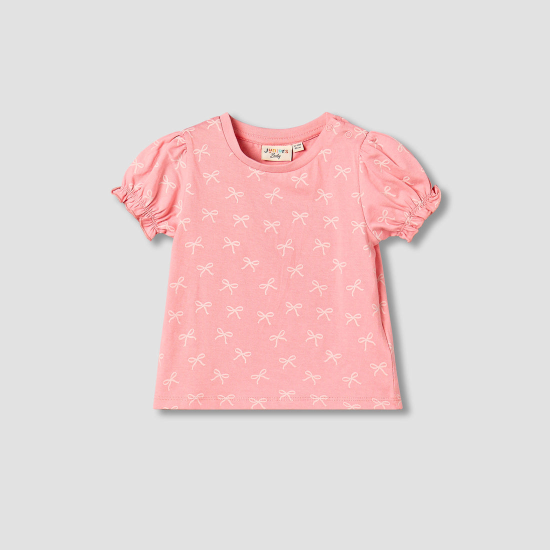Juniors Crew Neck Short Sleeves T-shirt with Floral Print