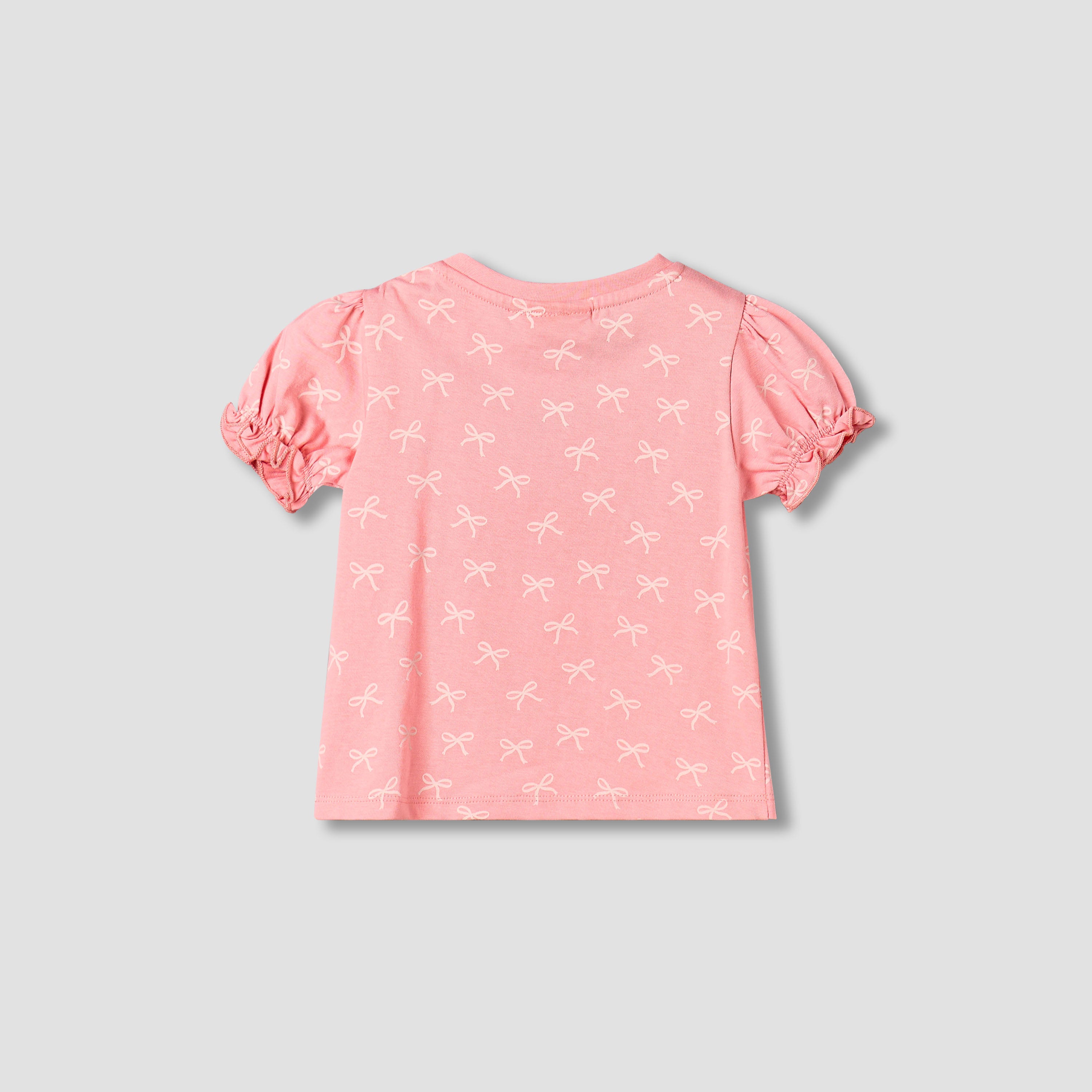 Juniors Crew Neck Short Sleeves T-shirt with Floral Print