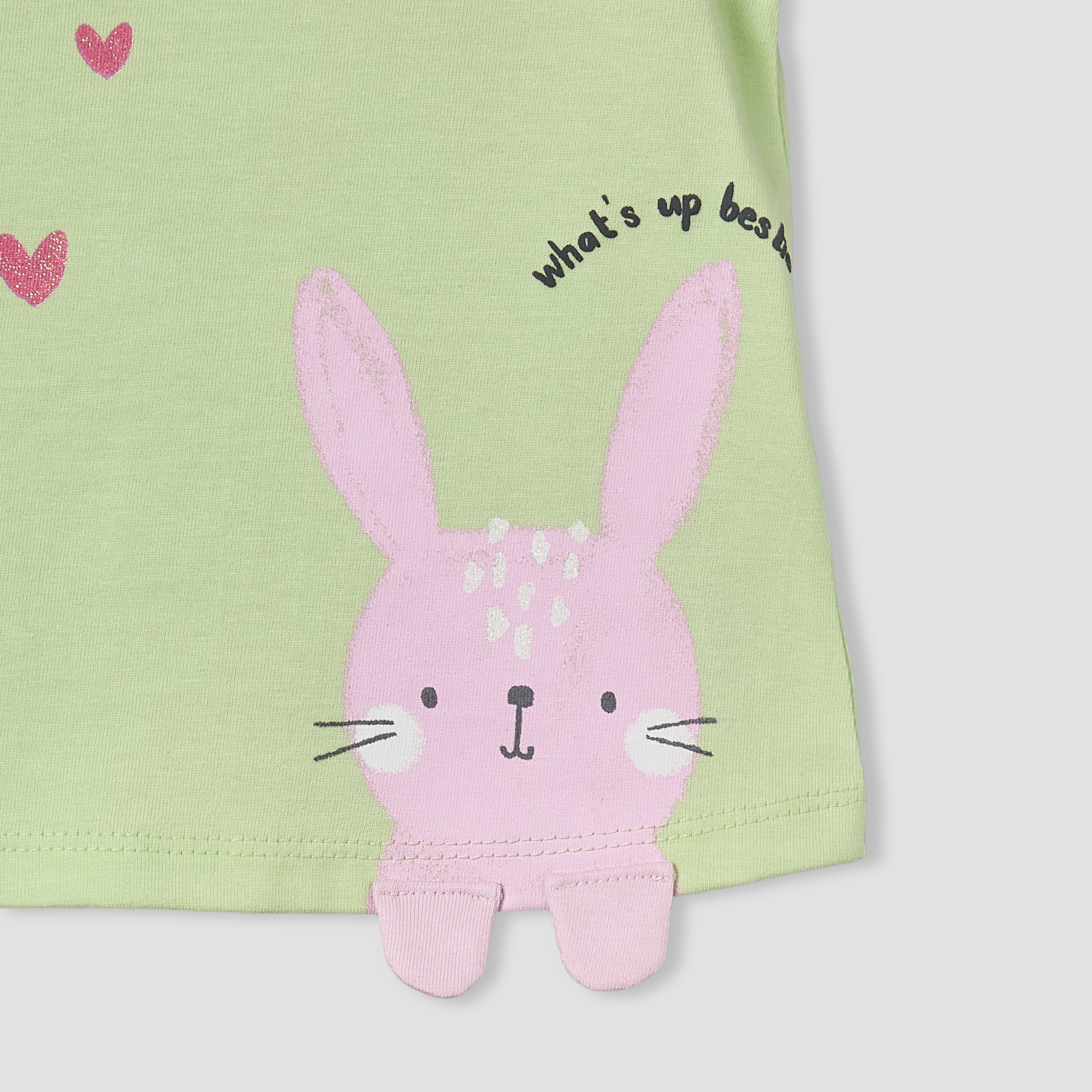 Pack of 3 Juniors Crew Neck Short Sleeves T-shirt with Bunny Print