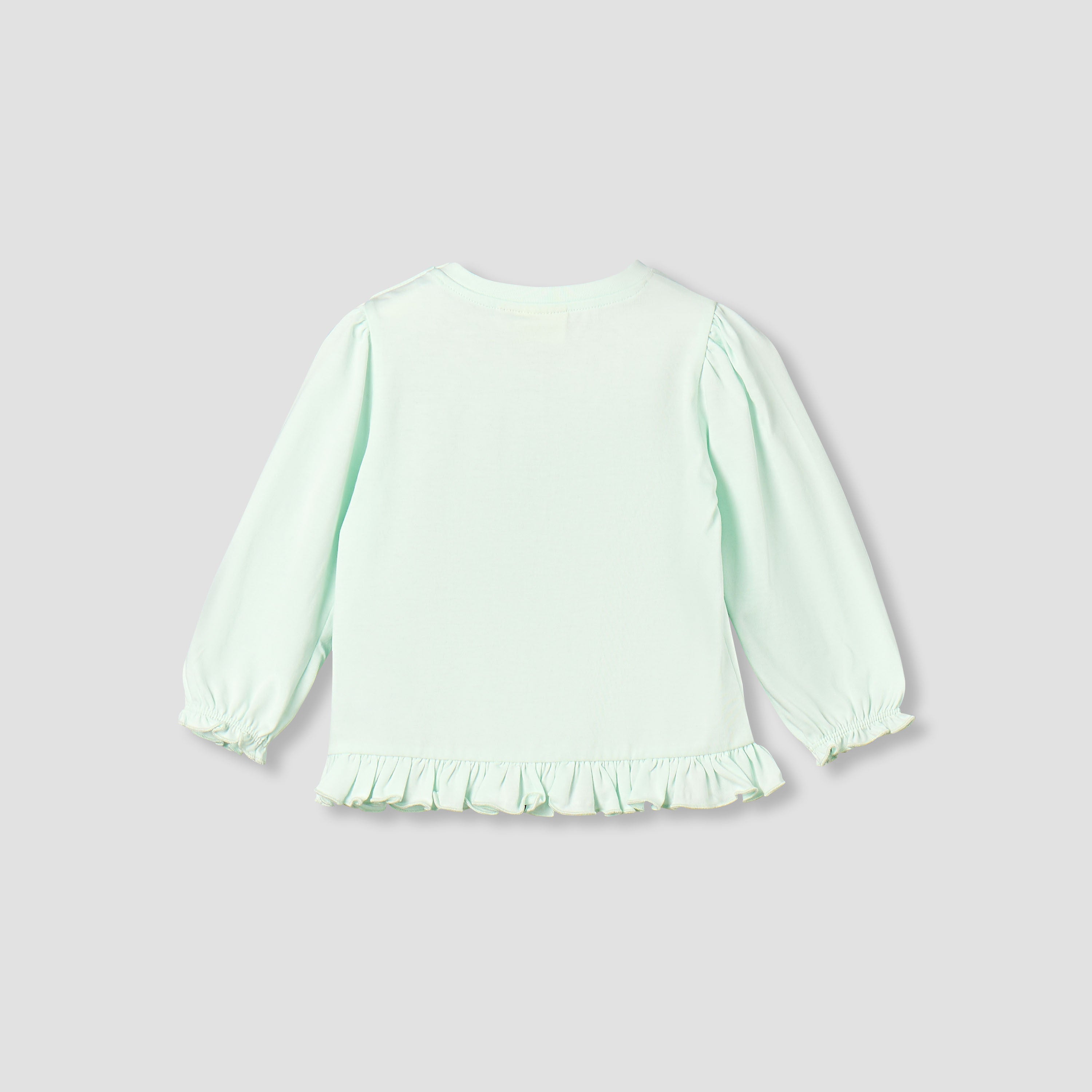Juniors Crew Neck Long Sleeves T-shirt with Heart Applique