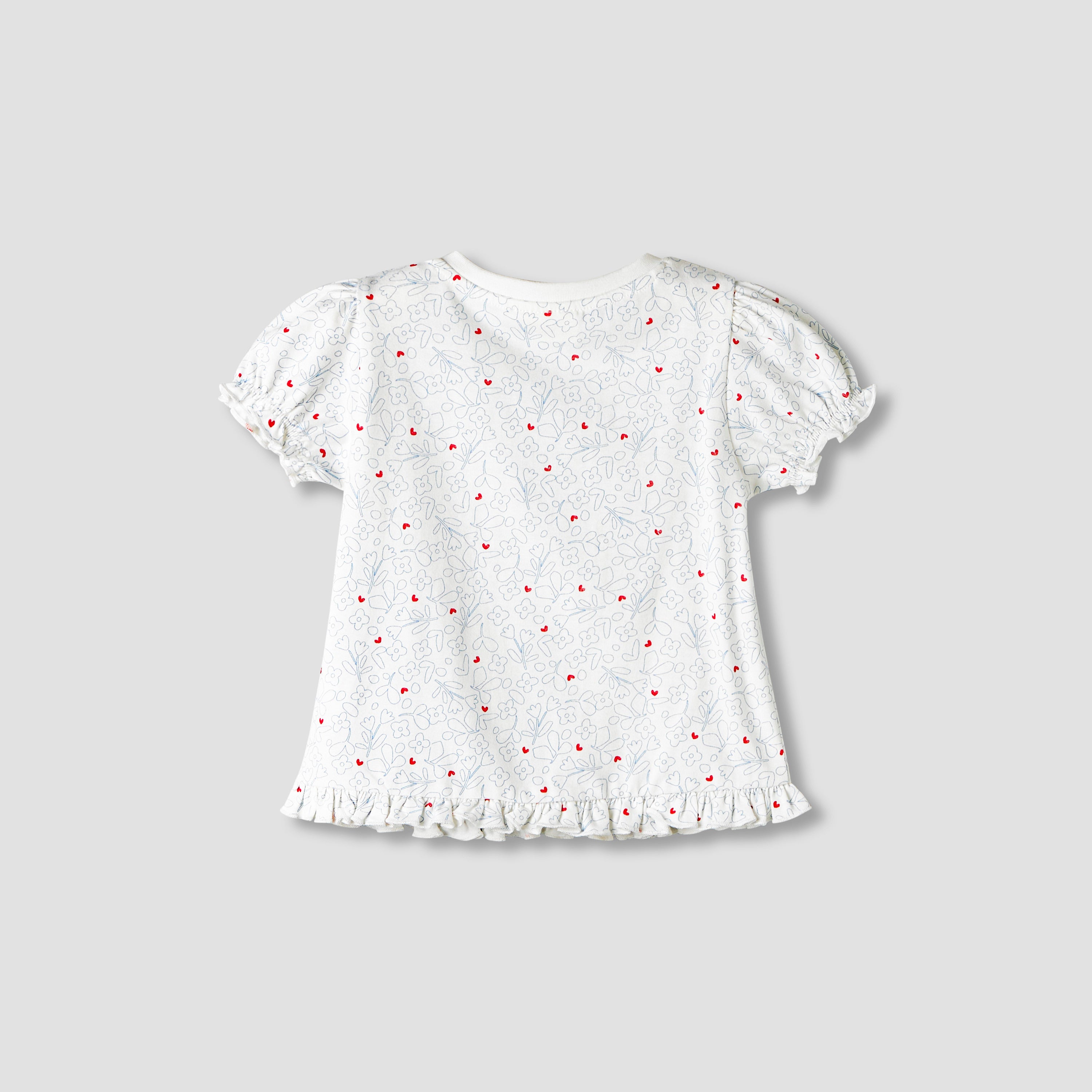 Pack of 2 Juniors Round Neck Short Sleeves T-shirt with Ruffled Hem