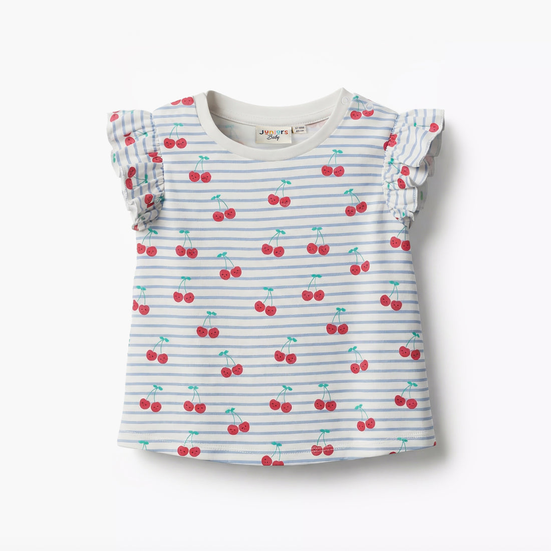 Juniors Crew Neck Sleeveless T-shirt with Cherry Print - Multicolour / 12-18 mths