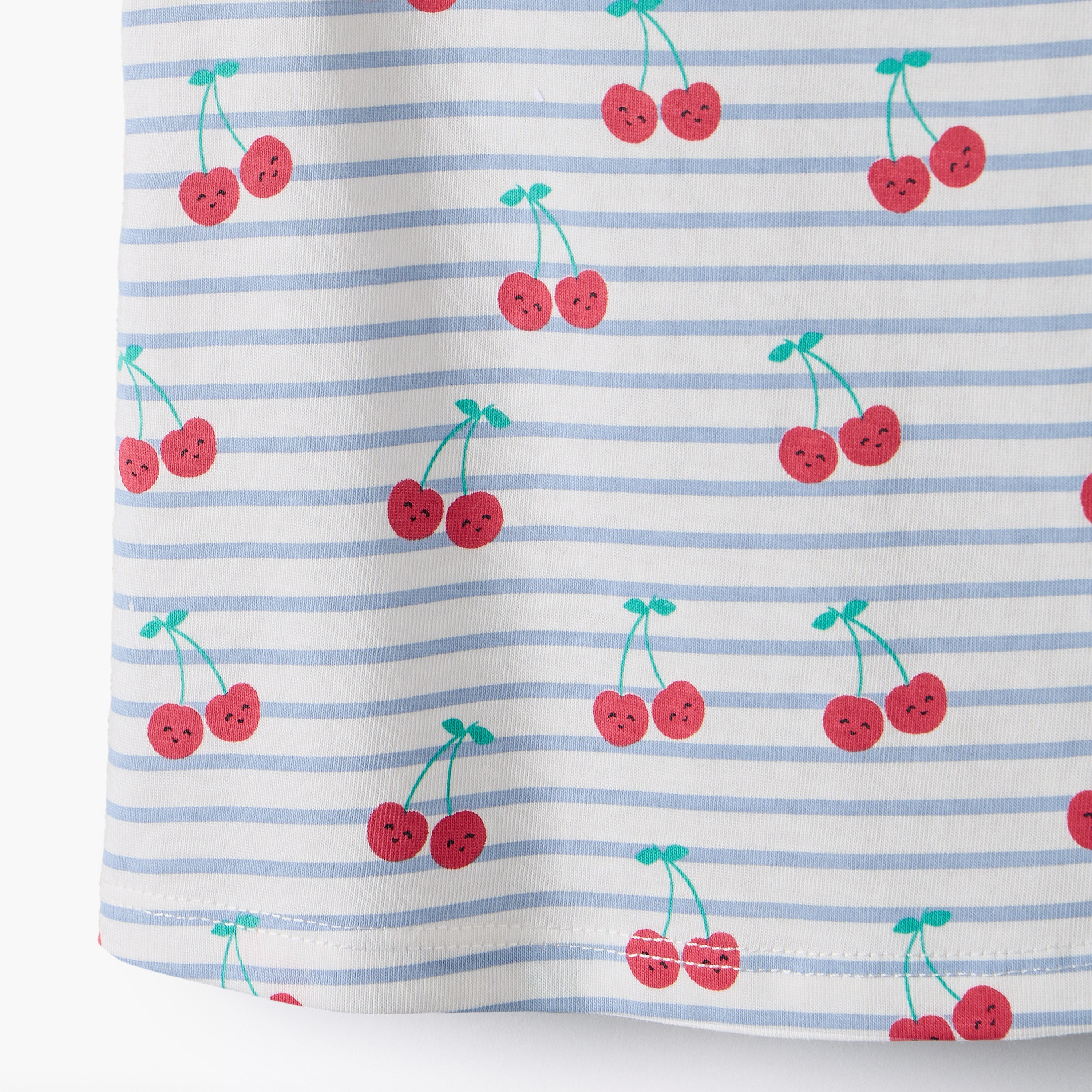Juniors Crew Neck Sleeveless T-shirt with Cherry Print