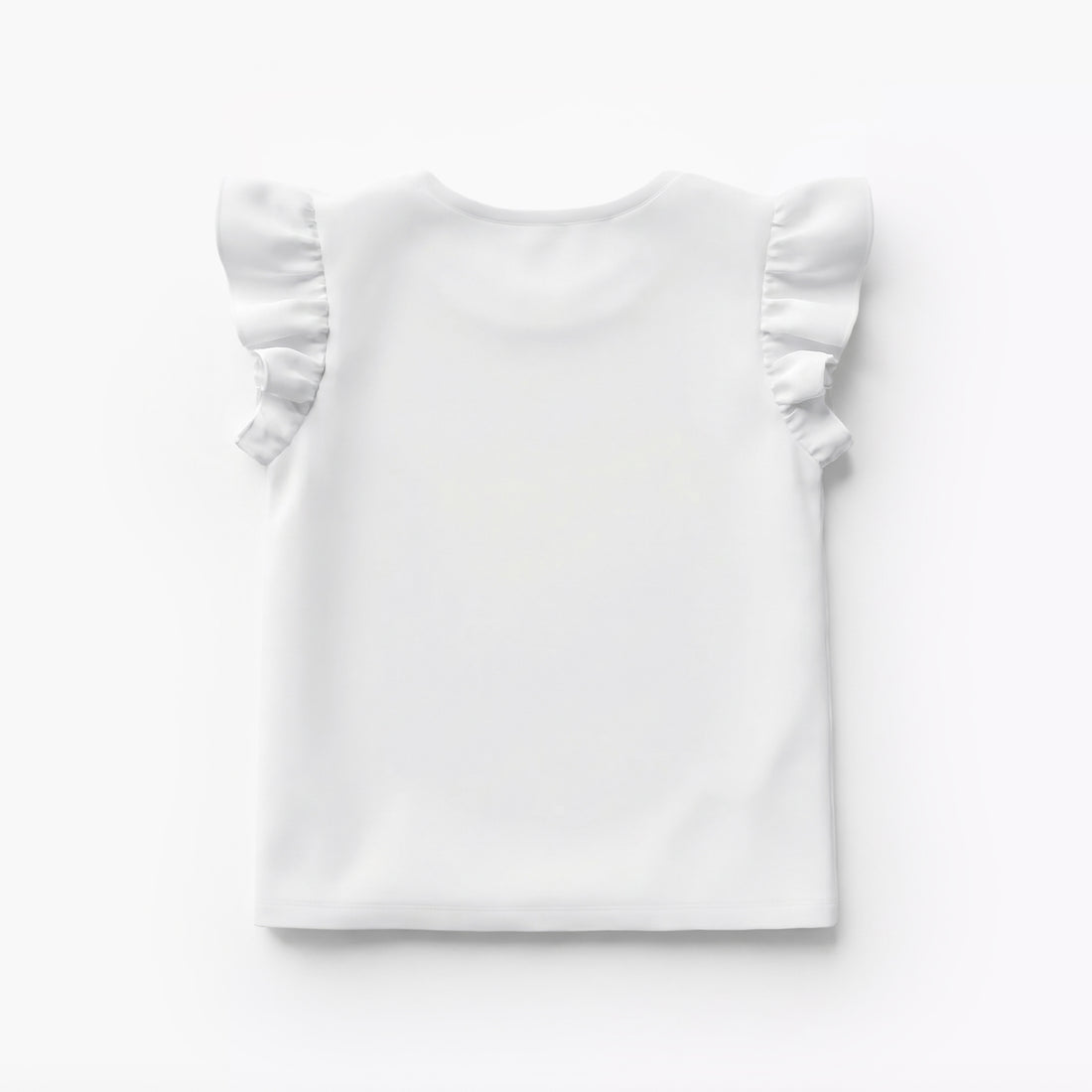 Juniors Round Neck Ruffle Sleeves T-shirt with Unicorn Print