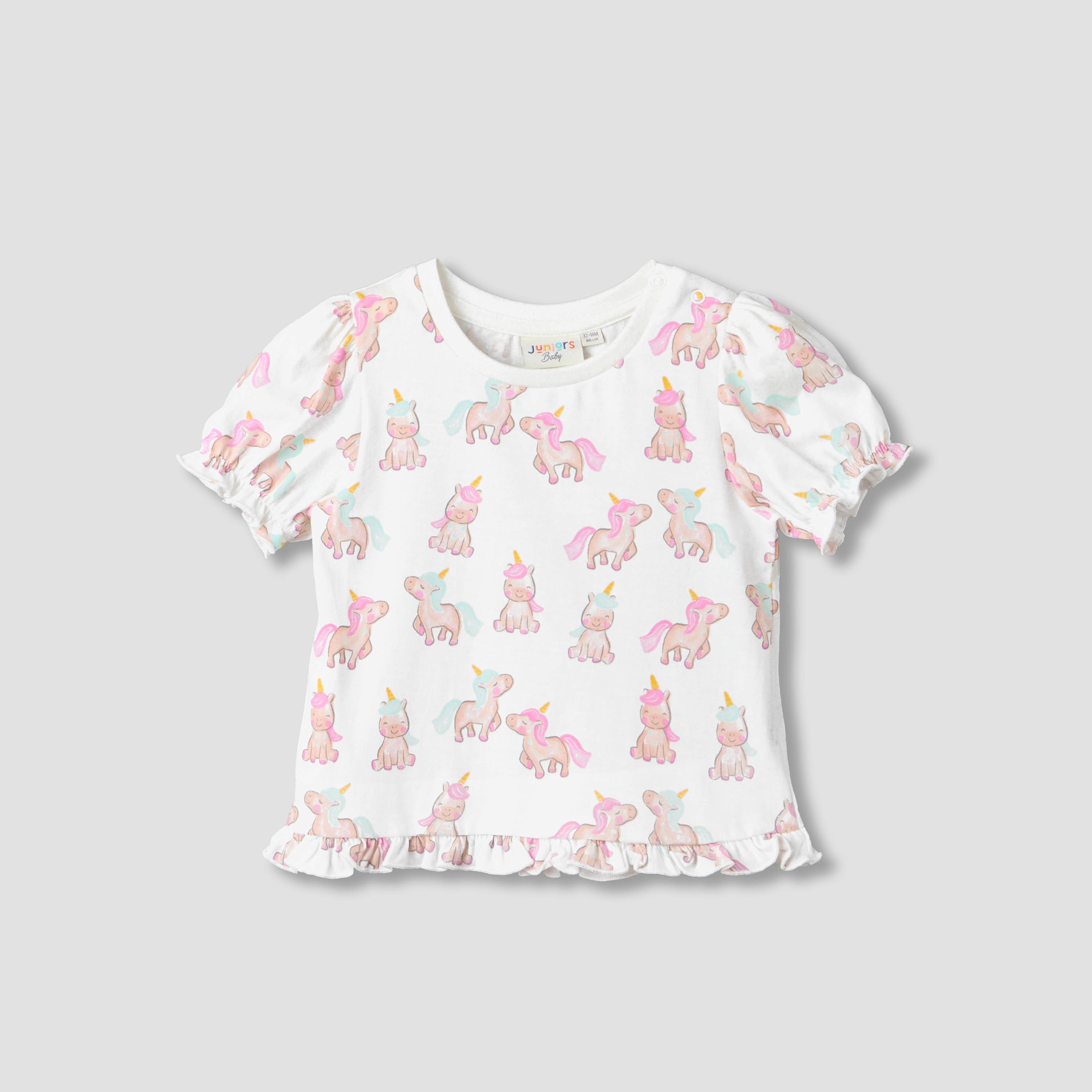 Pack of 2 Juniors Short Sleeves T-shirt with Ruffle Hem