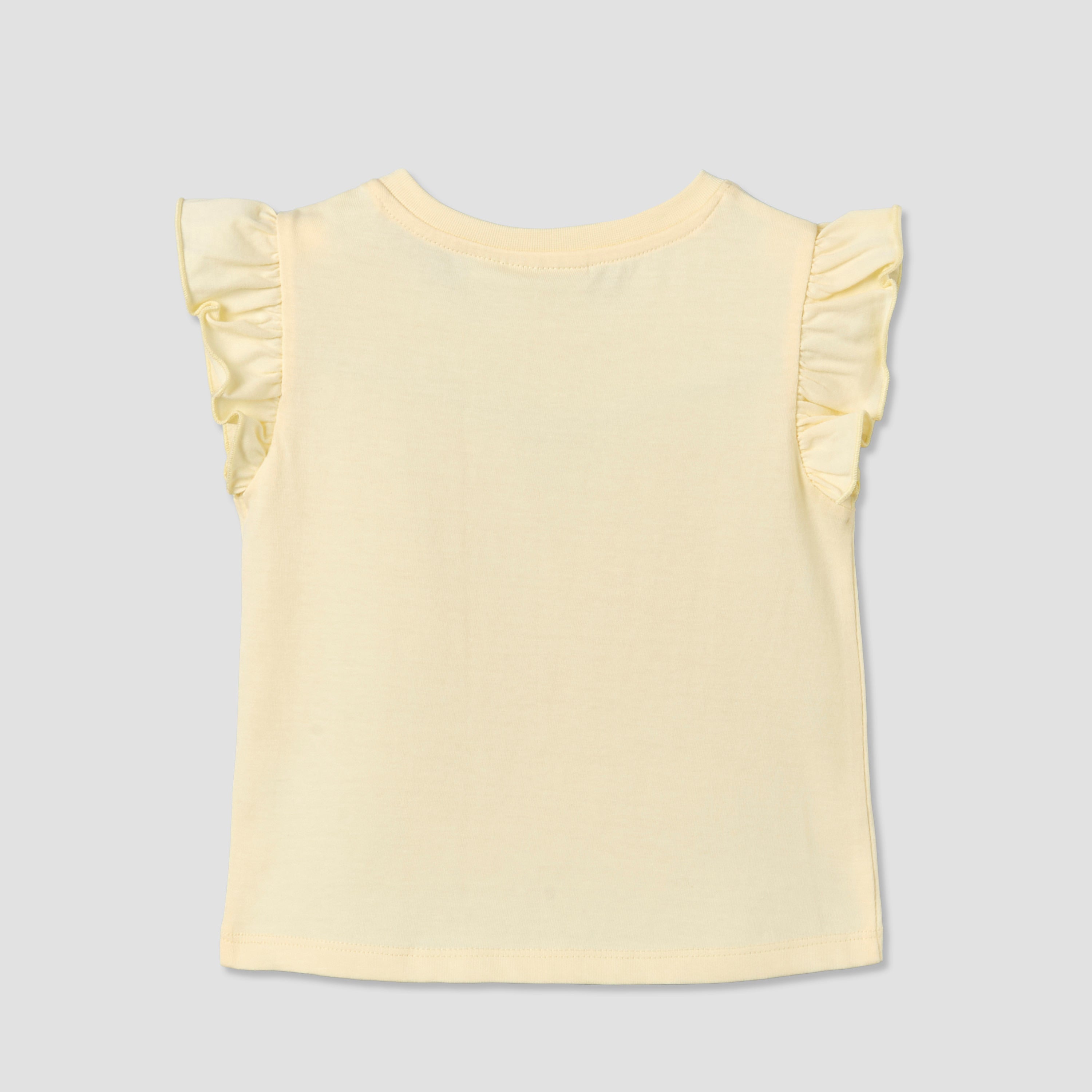 Juniors Round Neck Sleeveless T-shirt with Ice Cream Cone Print
