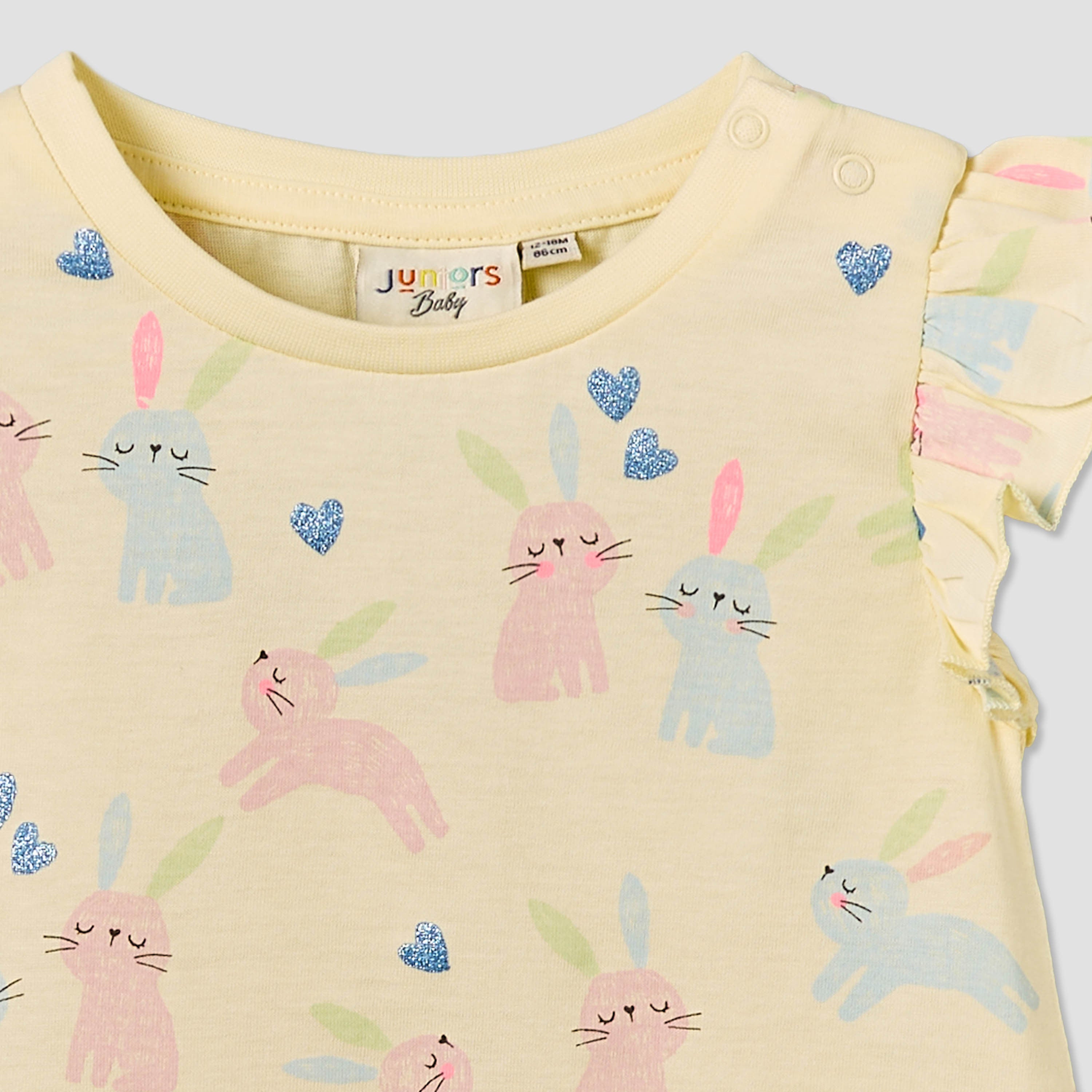 Juniors Crew Neck Sleeveless T-shirt with Bunny Print