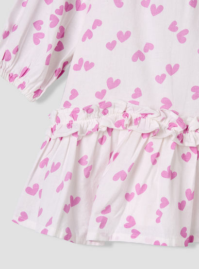 Juniors Sailor Collar Long Sleeves Drop Waist Dress with Checked Floral Design-baby-girls-clothing-dressesandjumpsuits-image-5