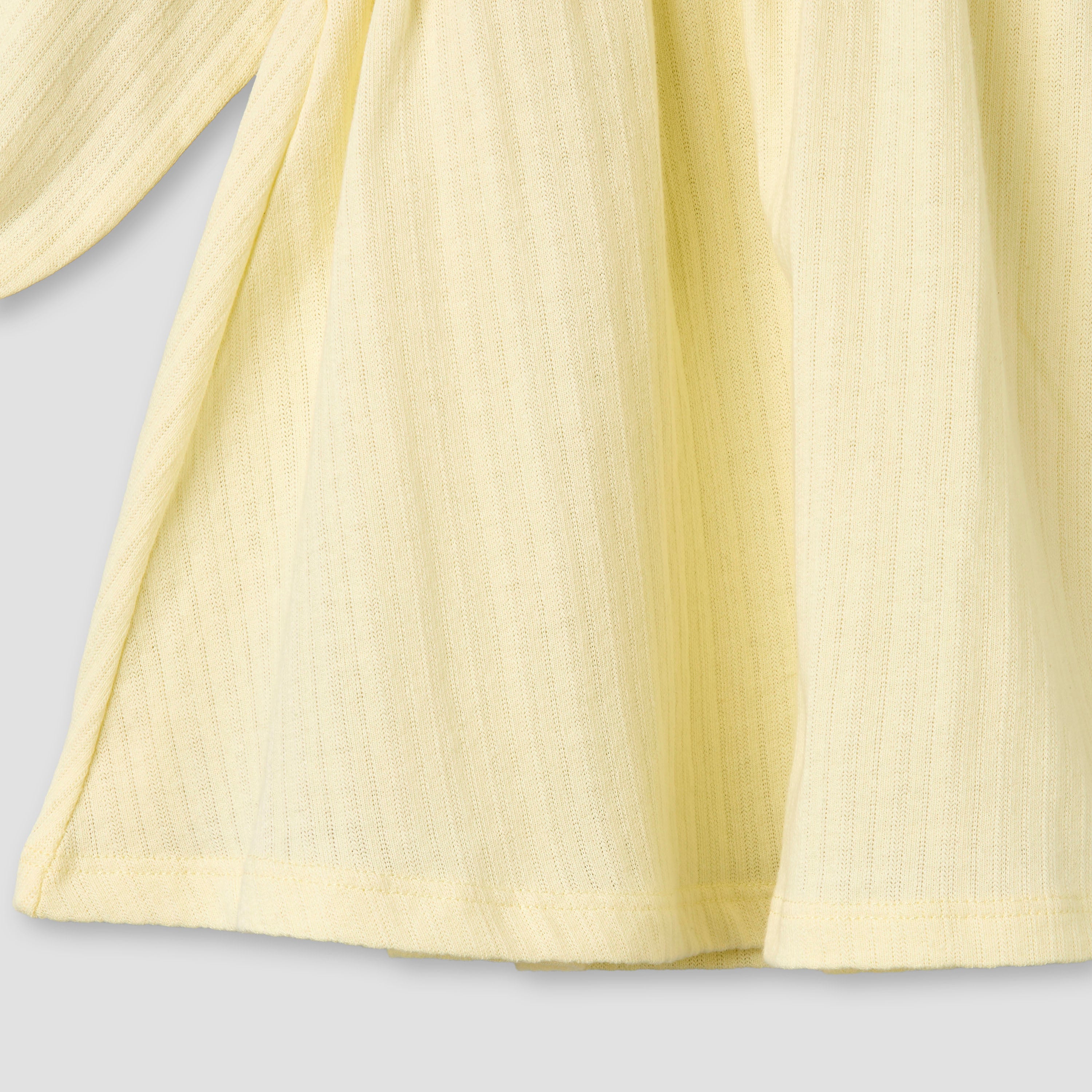 Juniors Round Neck Long Sleeves A-line Dress with Bow Accent