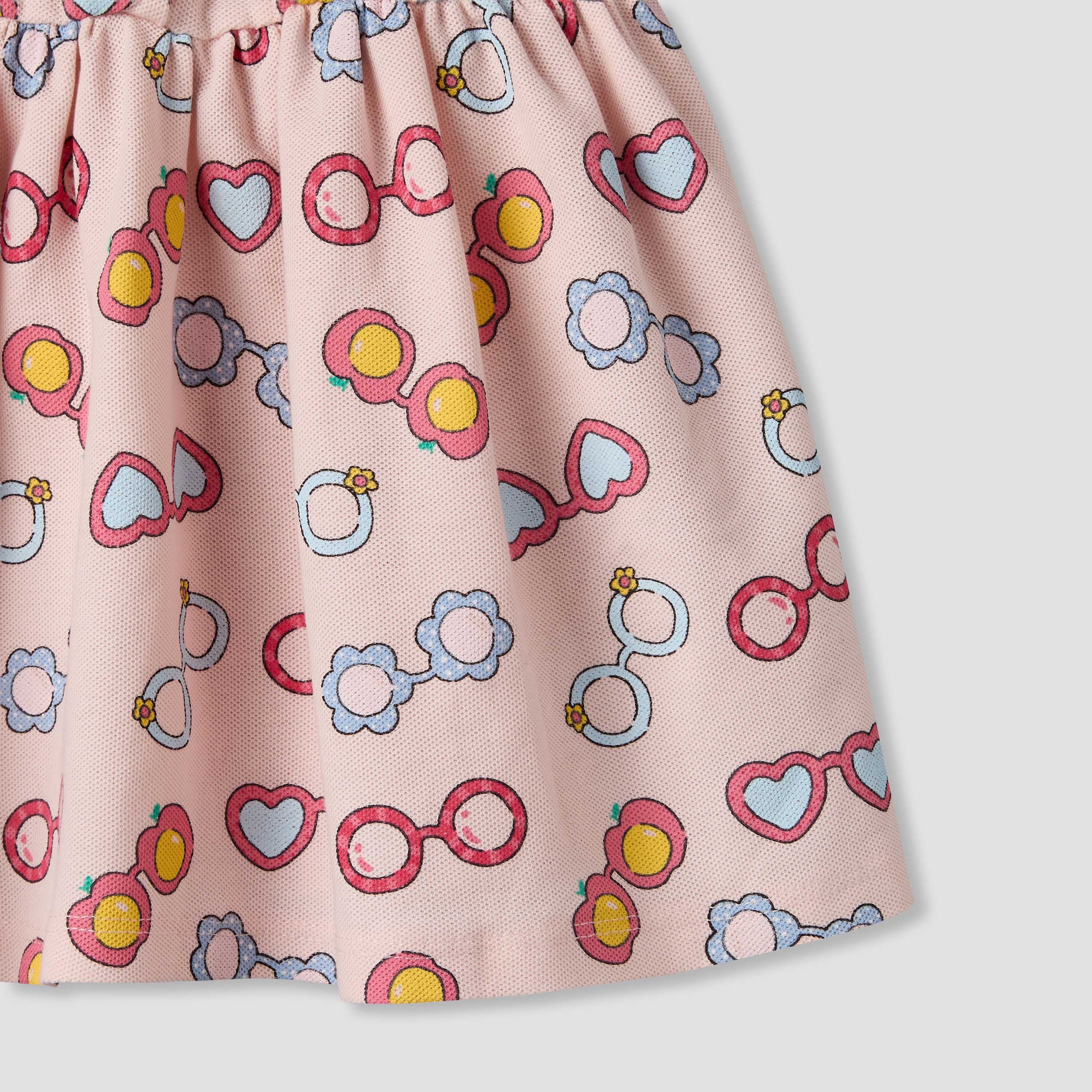 Juniors Peter Pan Collar Short Sleeves A-line Dress with Heart Print