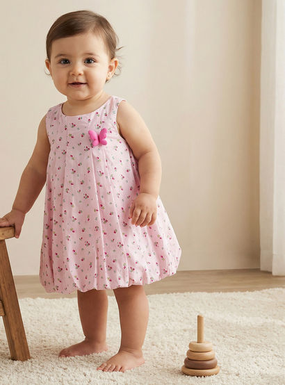 Juniors Round Neck Sleeveless A-line Dress with Floral Print-baby-girls-clothing-dressesandjumpsuits-image-1