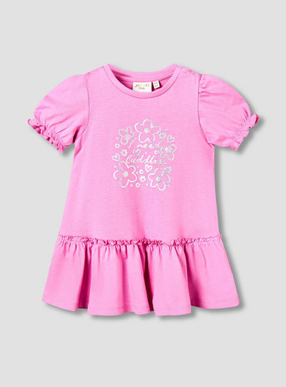 Pack of 2 Juniors Short Sleeves Drop Waist Dress with Floral Print-baby-girls-clothing-dressesandjumpsuits-image-3