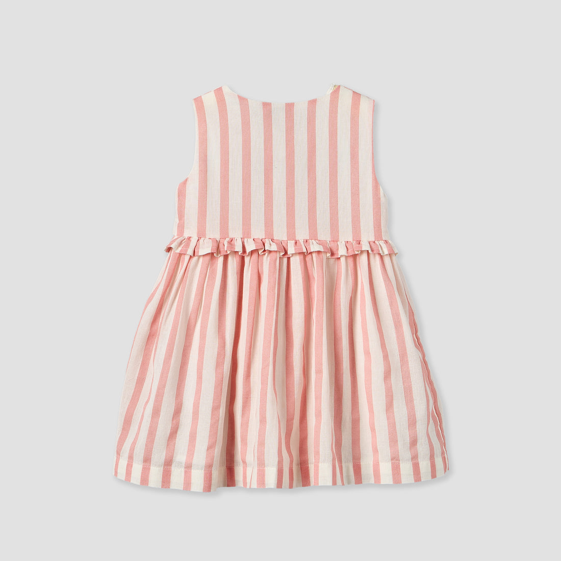 Juniors Round Neck Sleeveless Knee Length A-line Dress with Stripes