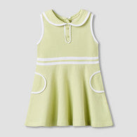 Juniors Peter Pan Collar Sleeveless Knee Length Dress with Zip Closure-undefined-image-1