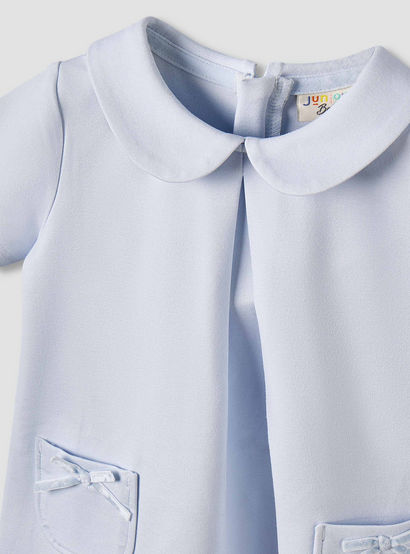 Juniors Peter Pan Collar Short Sleeve Dress with Bow Accent-baby-girls-clothing-dressesandjumpsuits-image-4