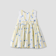 Juniors Round Neck Sleeveless Knee Length Dress with Bow Accent-undefined-image-1
