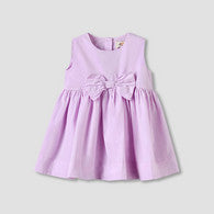 Juniors Round Neck Sleeveless Knee-Length Dress with Bow Accent-undefined-image-1