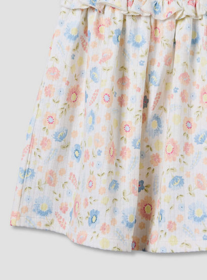 Juniors Round Neck Short Sleeves A-line Dress with Floral Print-baby-girls-clothing-dressesandjumpsuits-image-5