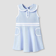 Juniors Peter Pan Collar Sleeveless Dress with Zip Closure-undefined-image-1