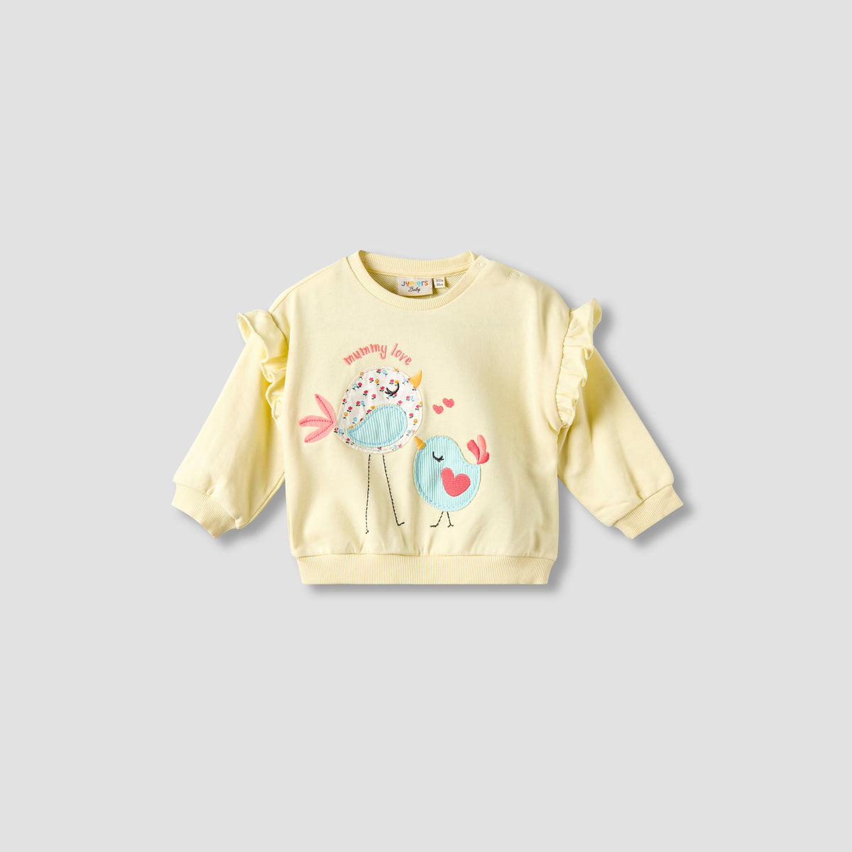 Juniors Bow Print Sweatshirt with Long Sleeves