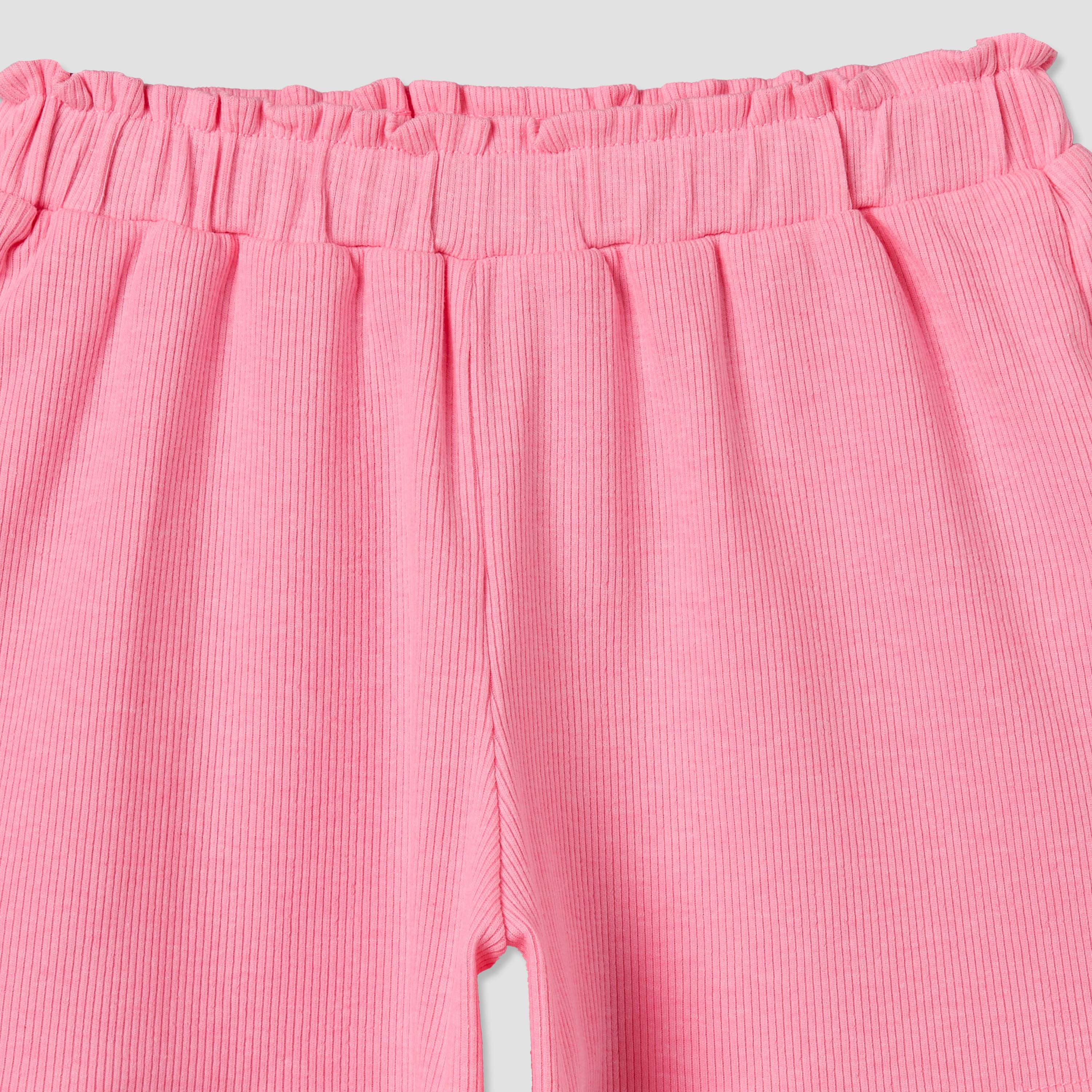 Juniors Round Neck Short Sleeves Top and Shorts Set with Bow Accent