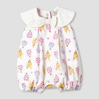 Juniors Peter Pan Collar Sleeveless Romper with Button Closure-undefined-image-1