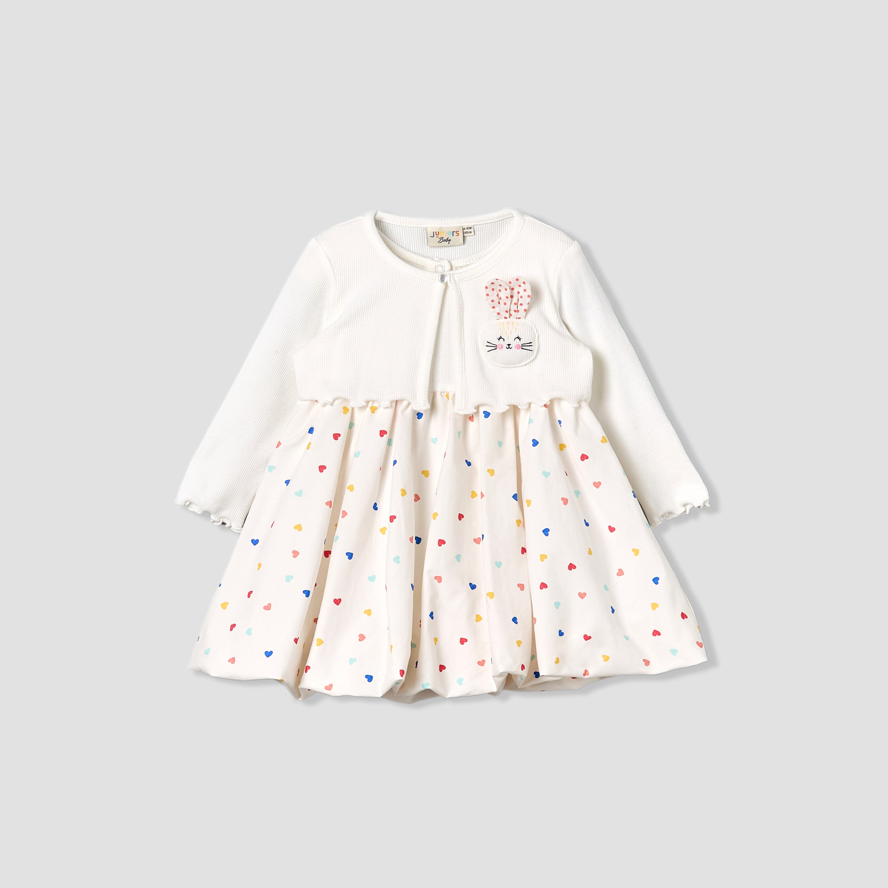 Juniors Round Neck Sleeveless Dress with Bolero Jacket - White / 12-18 mths