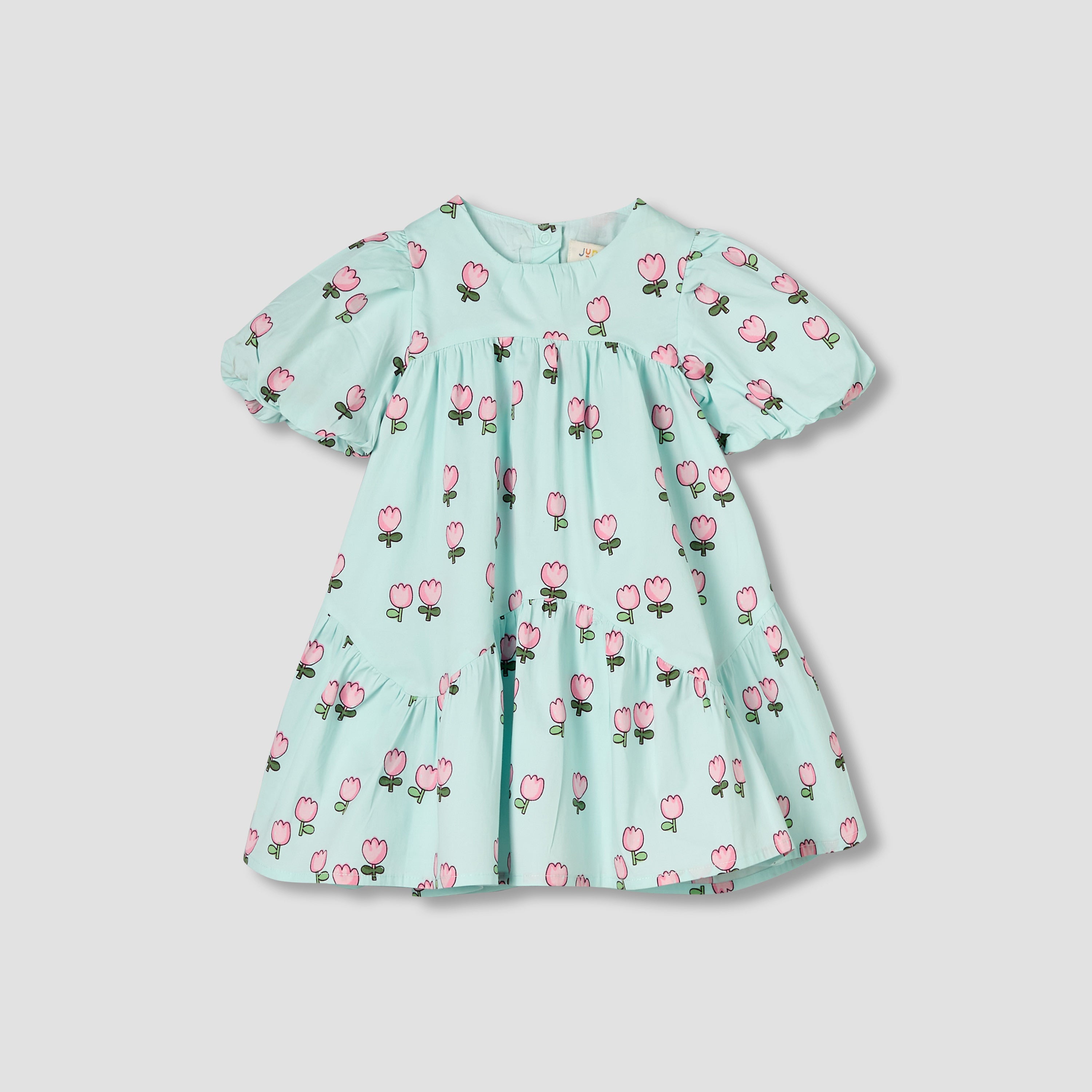 Juniors Round Neck Short Sleeves Dress with Bloomers
