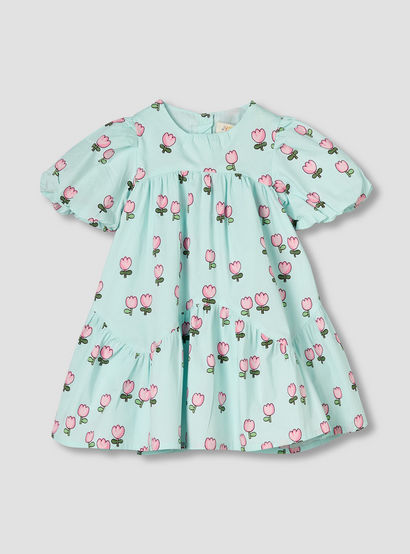 Juniors Round Neck Short Sleeves Dress with Bloomers-baby-girls-clothing-dressesandjumpsuits-image-2