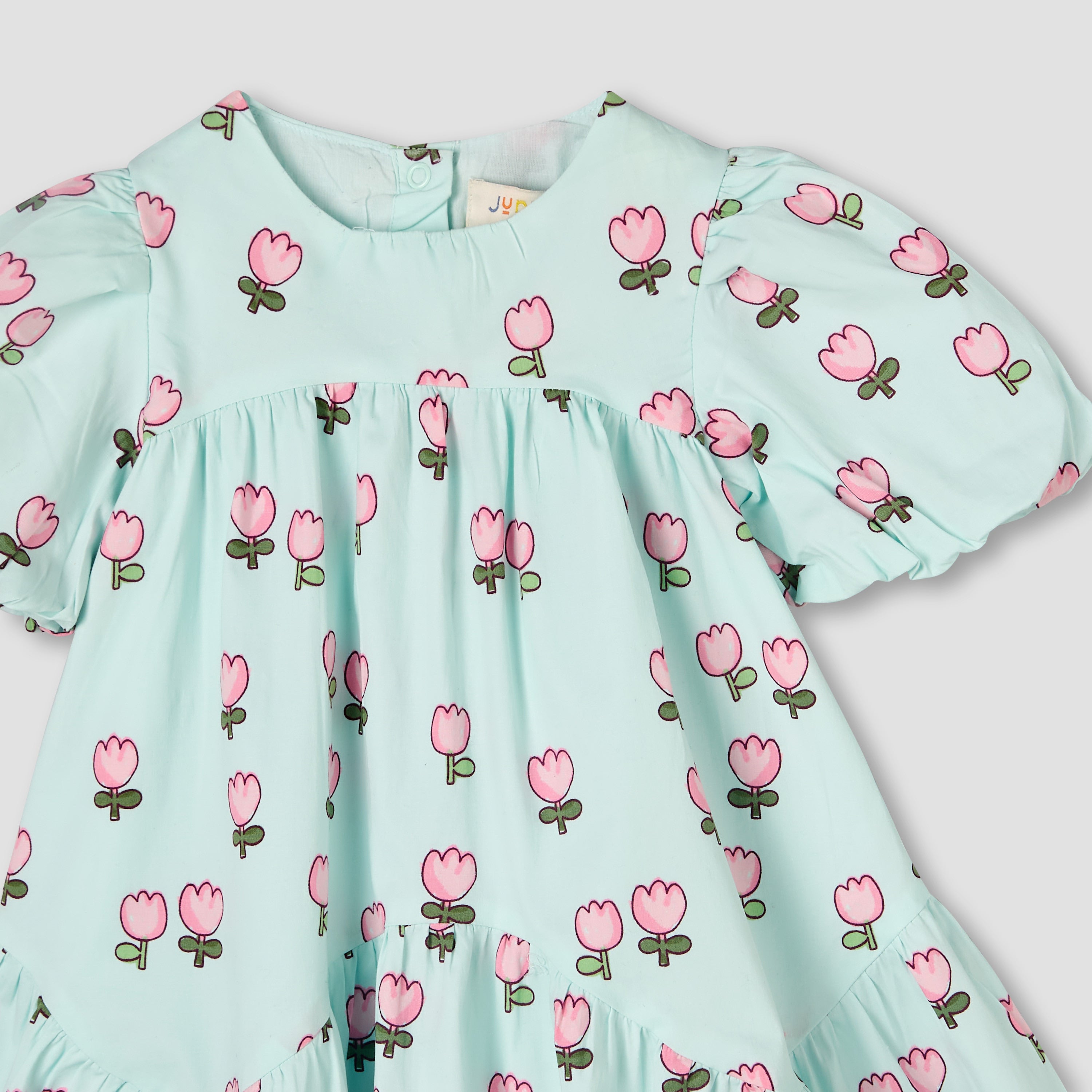 Juniors Round Neck Short Sleeves Dress with Bloomers