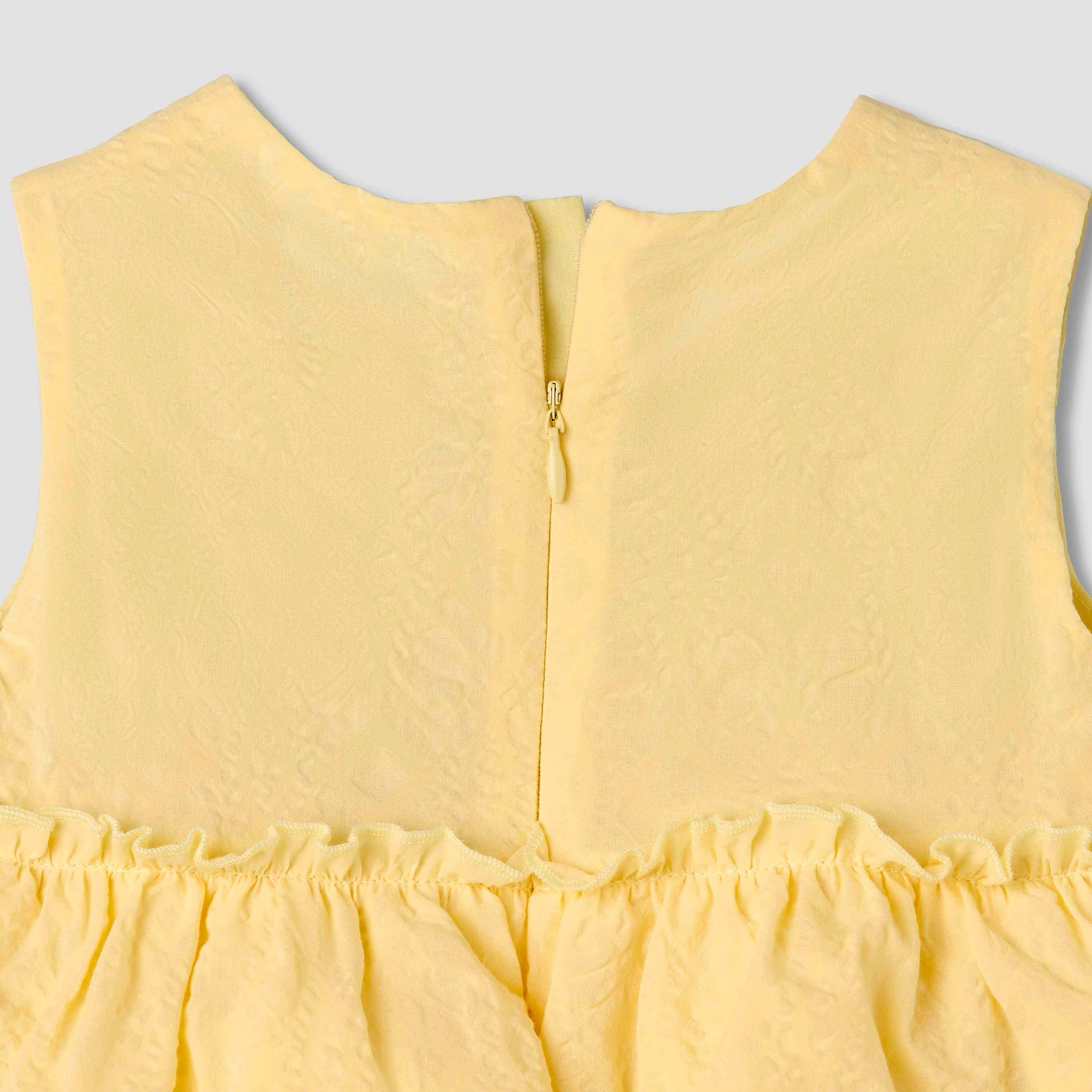 Juniors Round Neck Sleeveless Dress with Ruffles