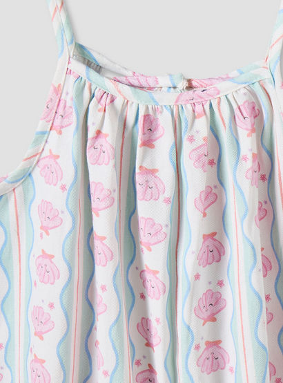 Juniors Round Neck Short Sleeves T-shirt and Dungaree Set with Ruffle Trim-baby-girls-clothing-setsandcoords-image-7