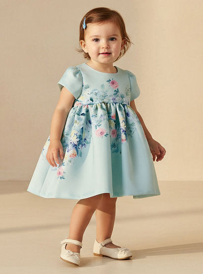 Junior Round Neck Short Sleeves Prom Dress with Bloomers-baby-girls-clothing-dressesandjumpsuits-image-1