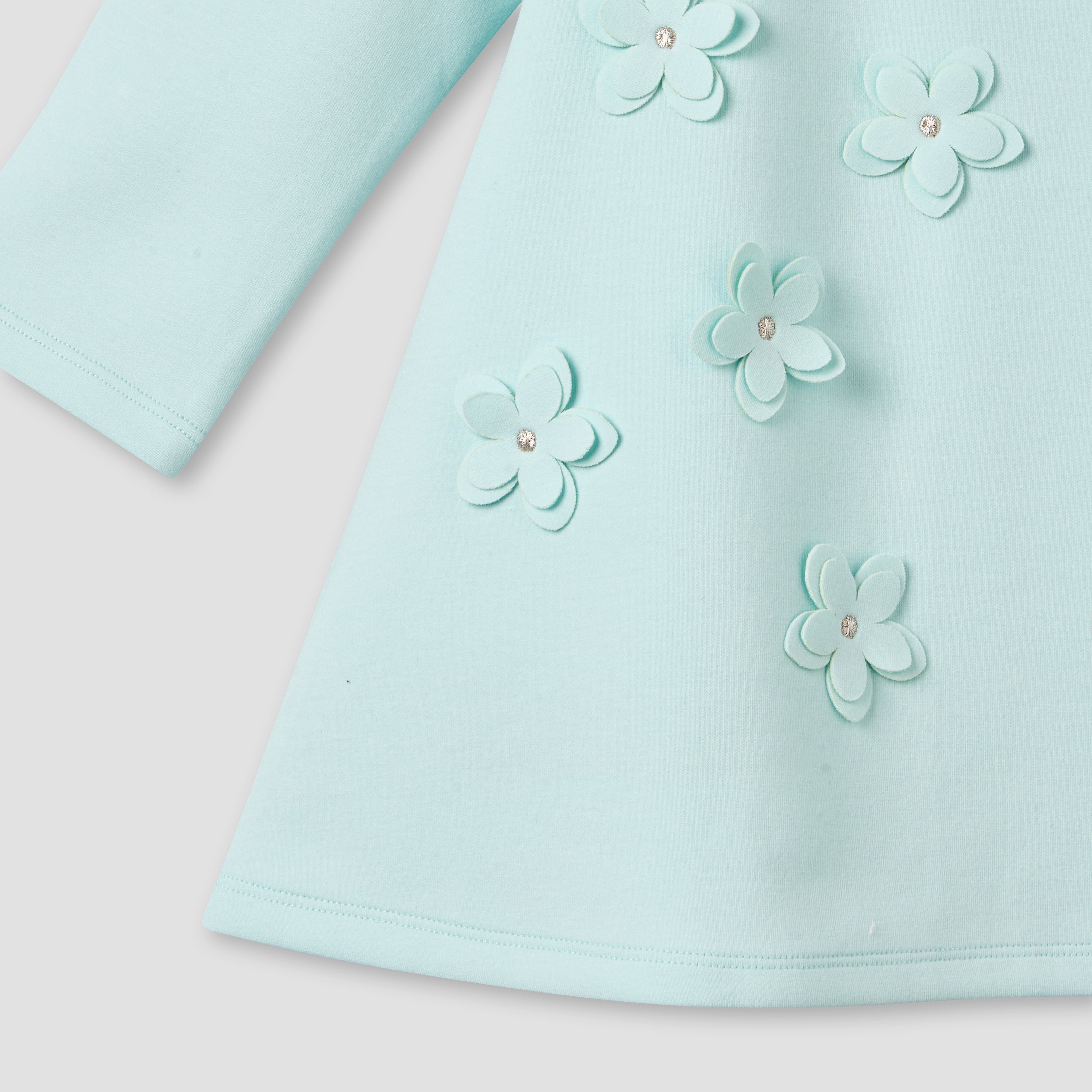 Juniors Peter Pan Collar Long Sleeves A-line Dress with Tights