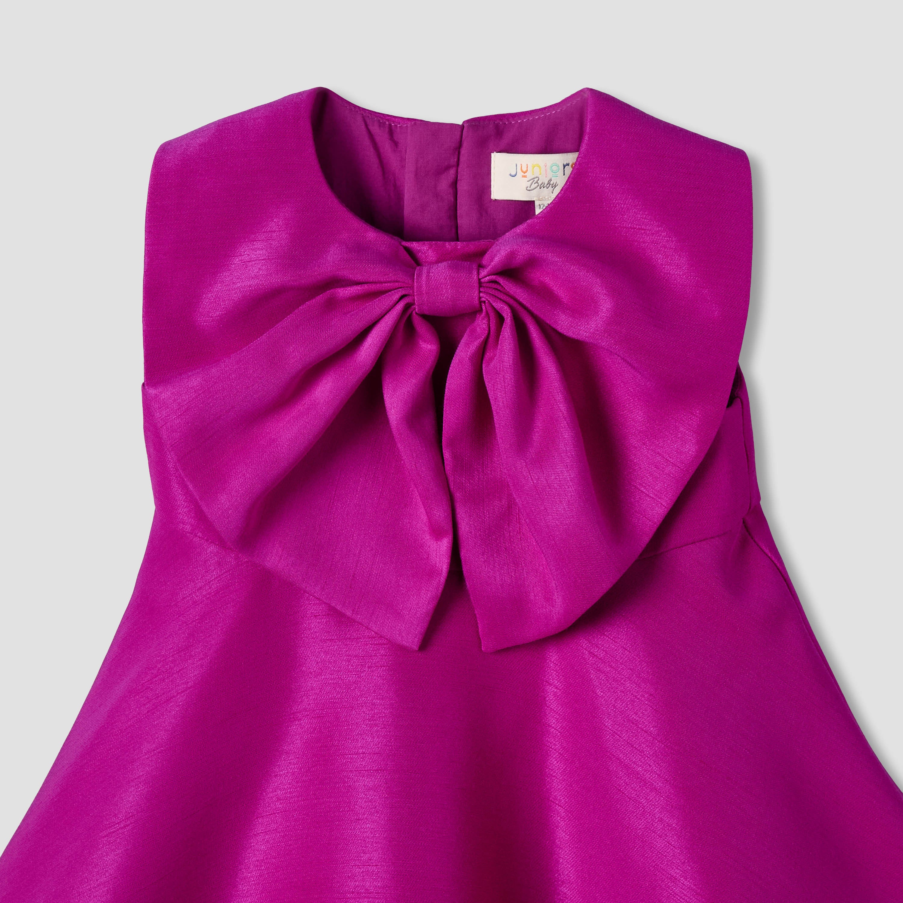 Juniors Sleeveless Dress with Bow Applique