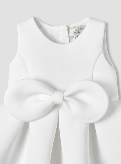Juniors Round Neck Sleeveless Dress with Bow Accent-baby-girls-clothing-dressesandjumpsuits-image-4