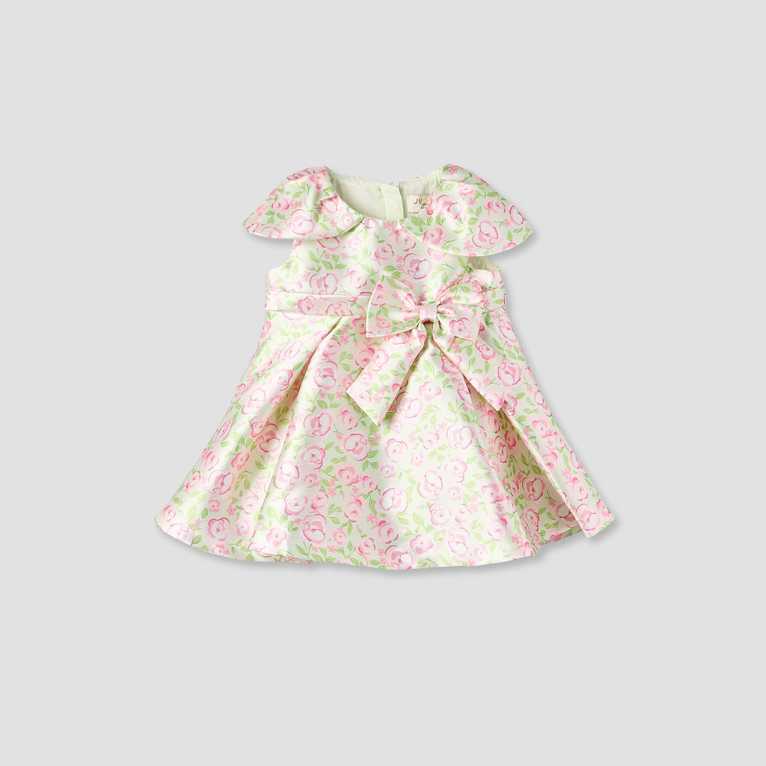 Juniors Round Neck Sleeveless A-line Dress with Floral Print - Multicolour / 12-18 mths